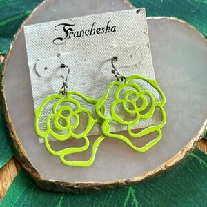 BOGO FREE FRANCHESKA GREEN FLORAL EARRINGS